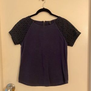 JCREW crochet shortsleeve top
